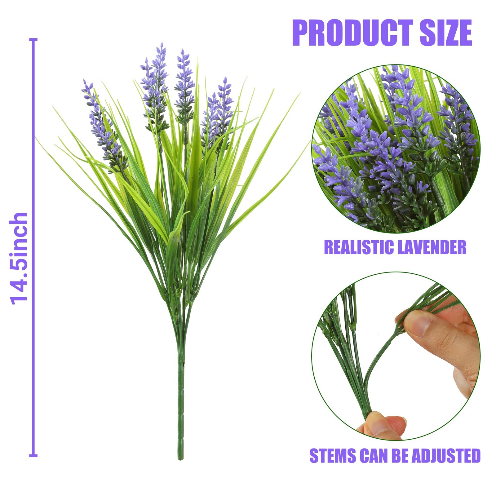 12 Bundles Artificial Plants Outdoor Faux Lavender Flowers Fake Monkey Grass …