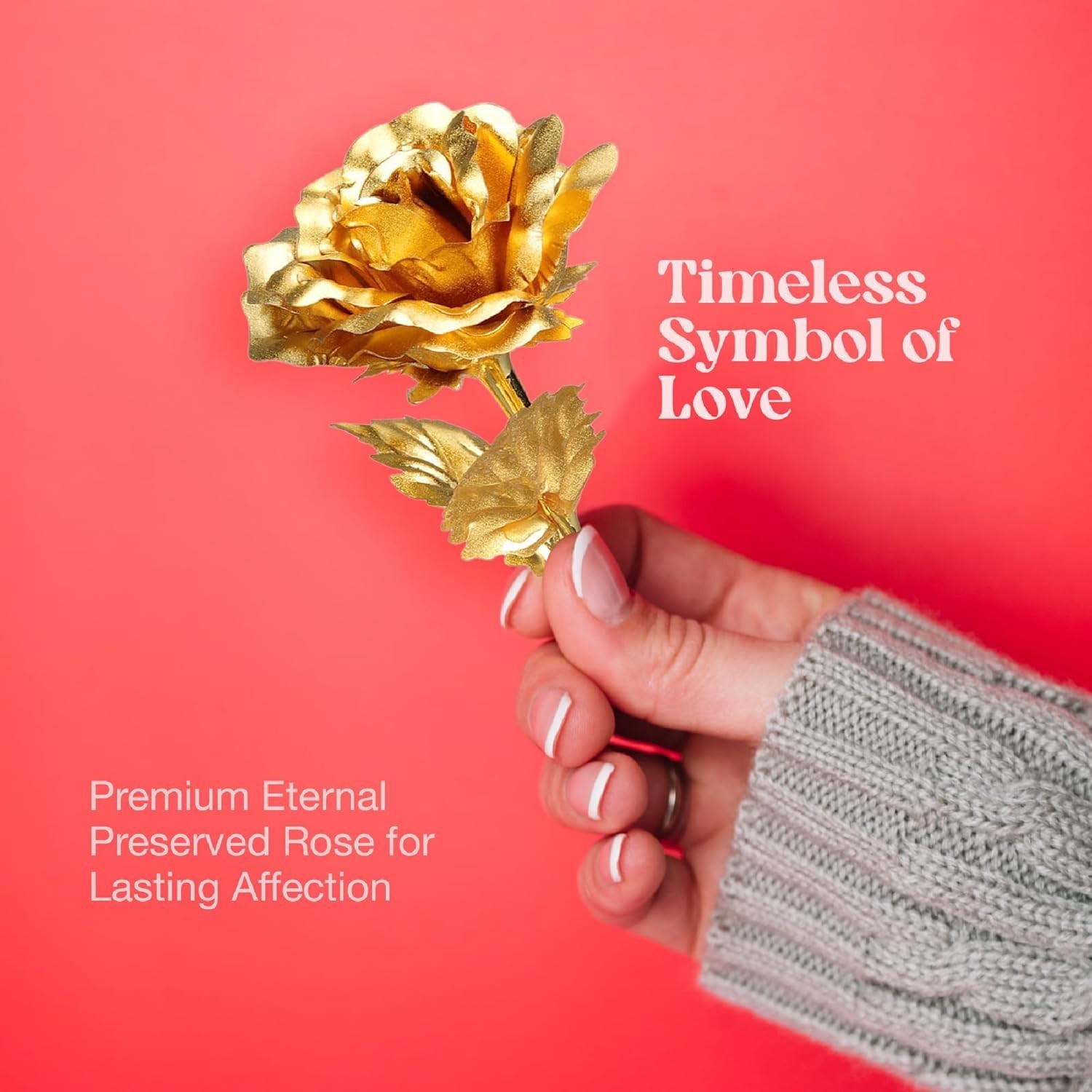 24k Gold Rose with Luxury Gift Box – 10″ Golden Rose Metal Single Rose