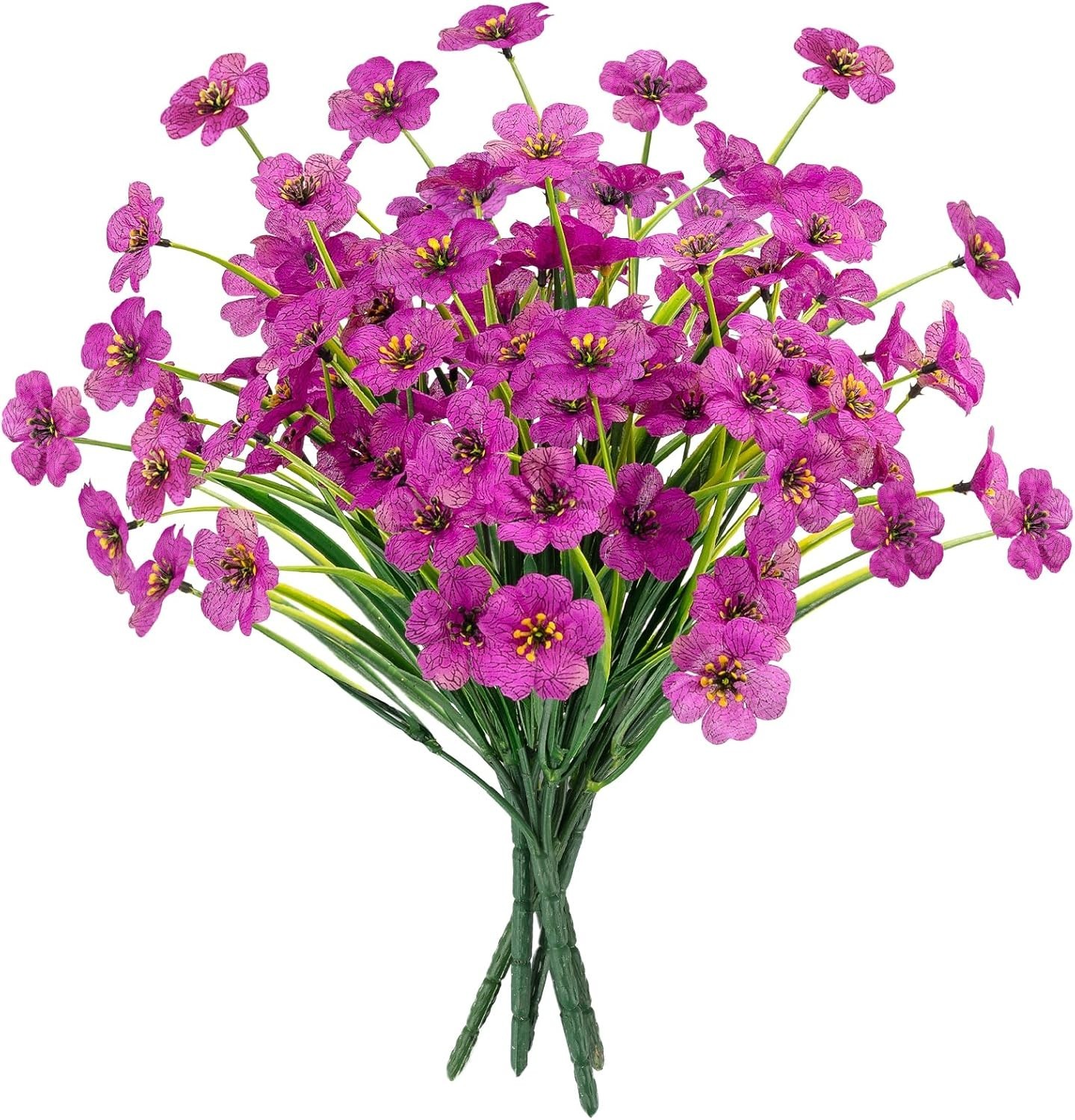 -Round Vibrant Purple Floral Decor – UV Resistant Faux Plants Set