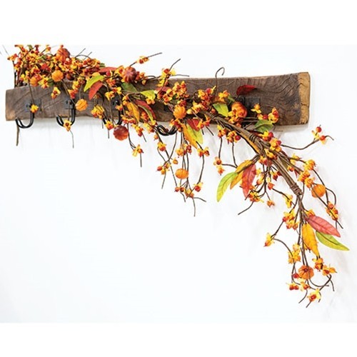 Primitive Farmhouse Fall PUMPKIN POD BITTERSWEET GARLAND Berries Swag Vine 5ft