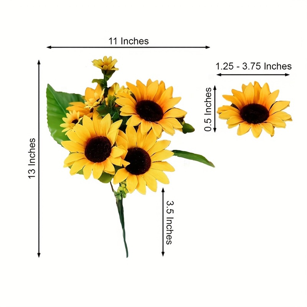 26-Head Artificial Sunflower Bouquet Silk Fake Flowers Wedding Home Decoration