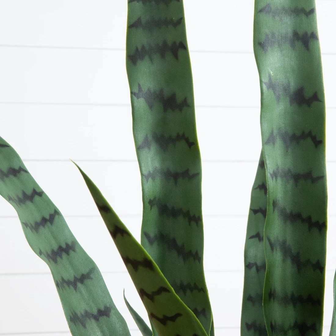 Artificial Snake Plant Potted Houseplant w/ White Flower Pot, 3 ft Tall