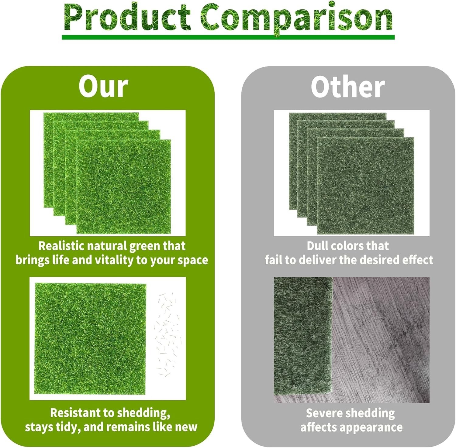 Realistic 6×6 Inch Artificial Grass Tiles – Perfect for Fairy Gardens & More