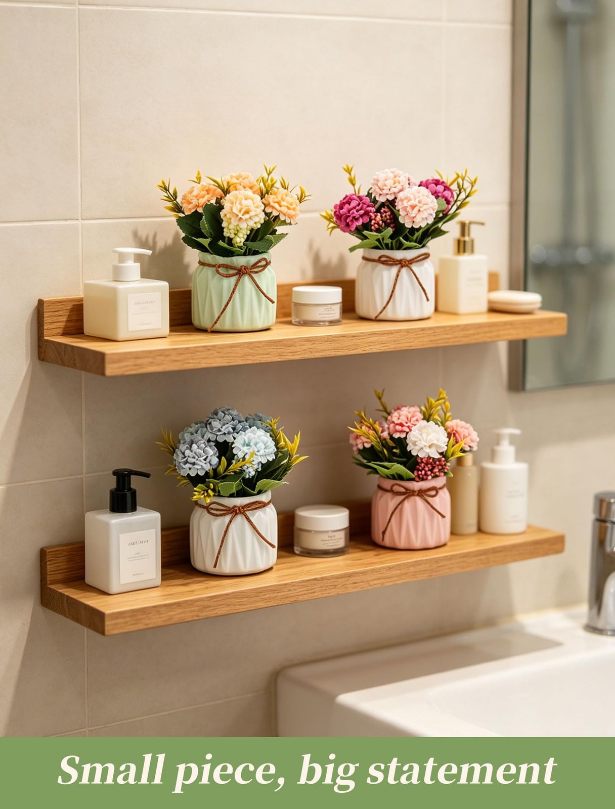Fake Flowers in Vase for Centerpieces: 4 PCS 5.9 Inch Small Artificial Hydran…