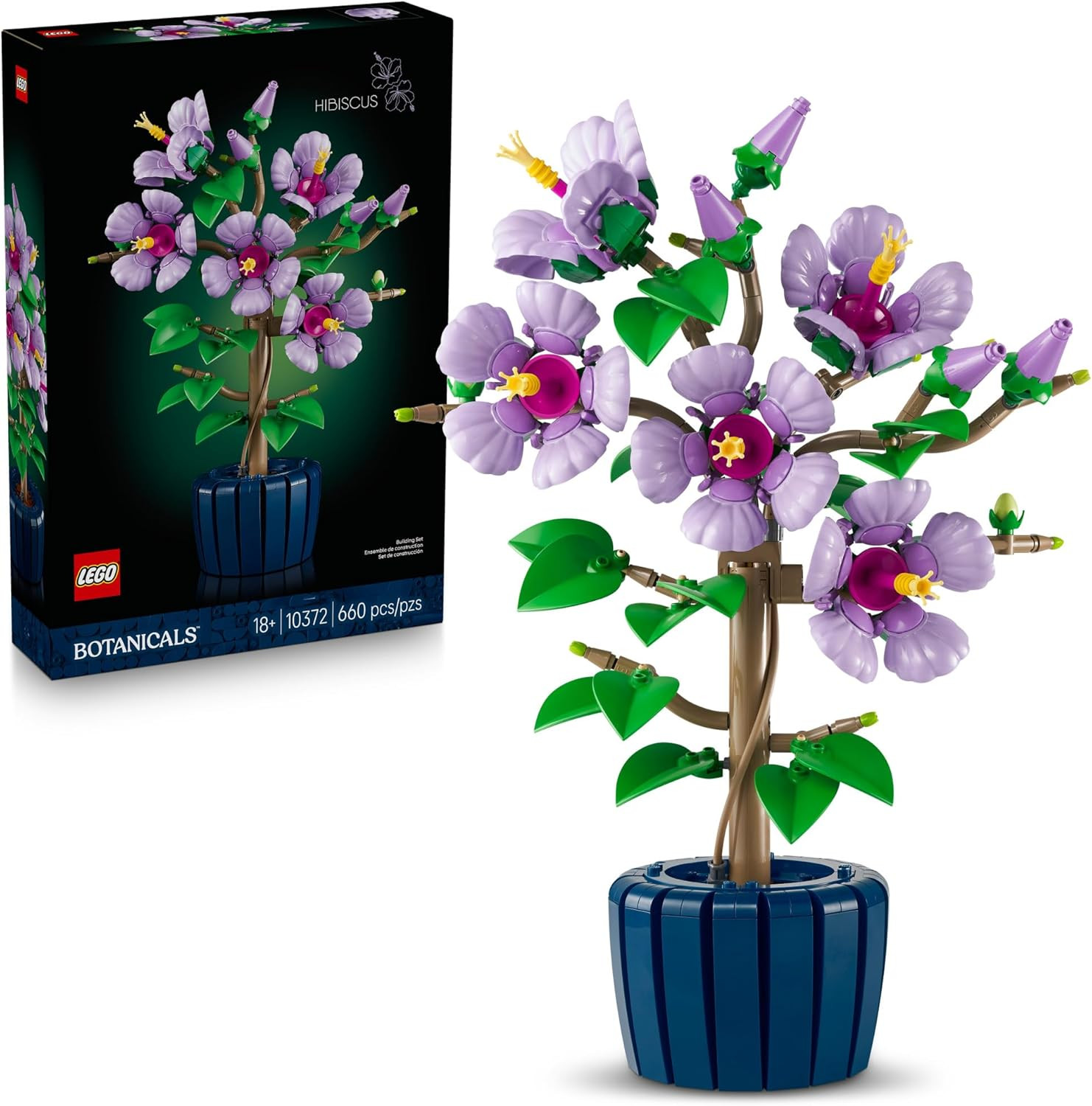 Hibiscus Flower Building Set – Artificial Plant & Flower Blocks – 18+ Years – 10