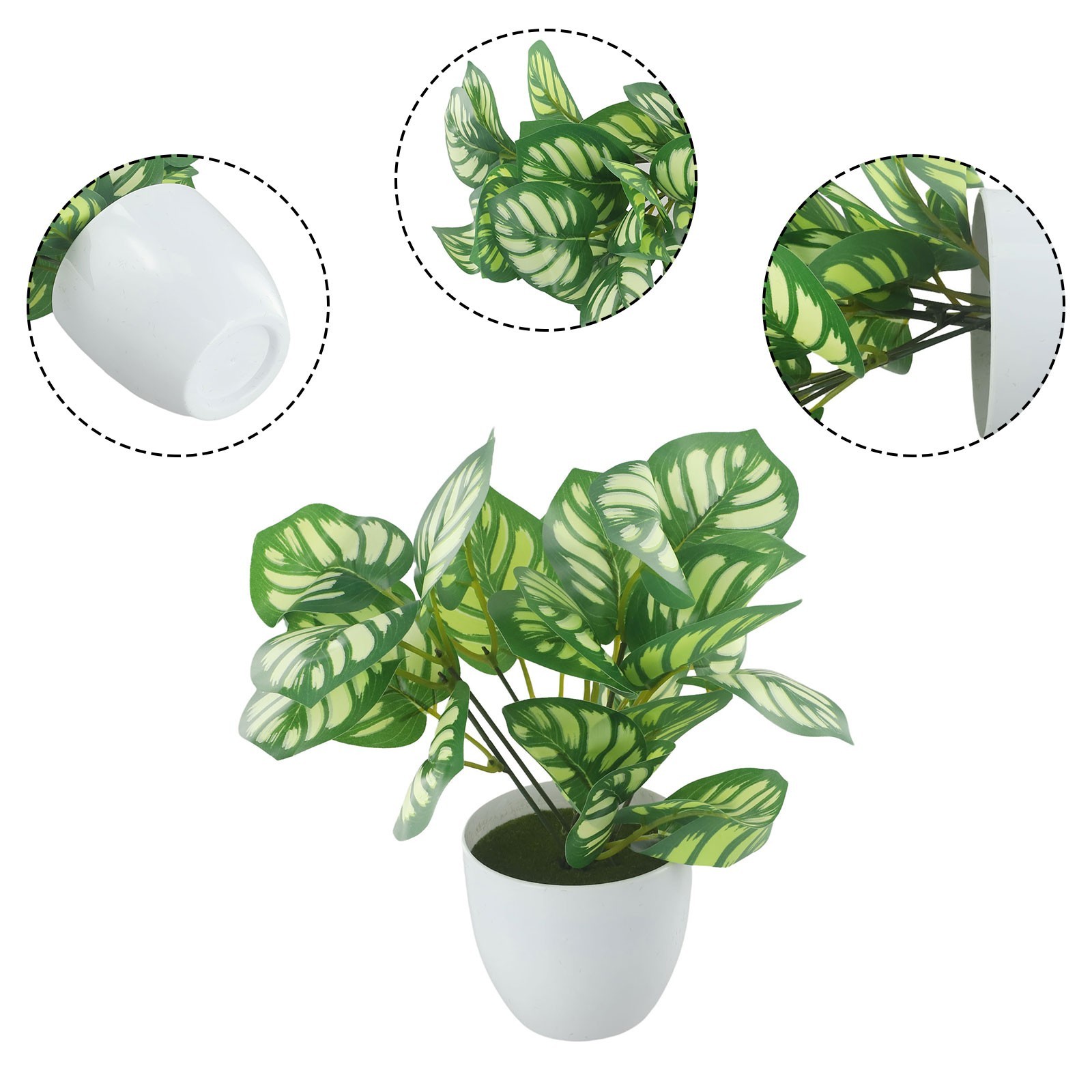 Artificial Flower Foliage Plant With Pot Bonsai Potted Office Home Garden Decor