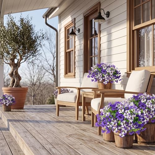 18 Pcs Artificial Pansy Flowers Faux Silk UV Resistant Outdoor Garden Decor