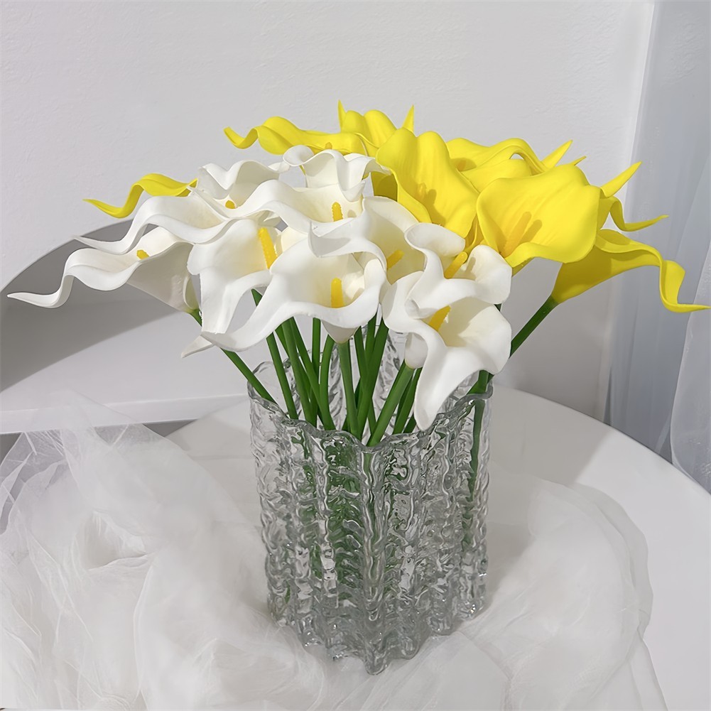 10 Pieces PU Calla Lily Artificial Flowers for Wedding Floral Arrangements