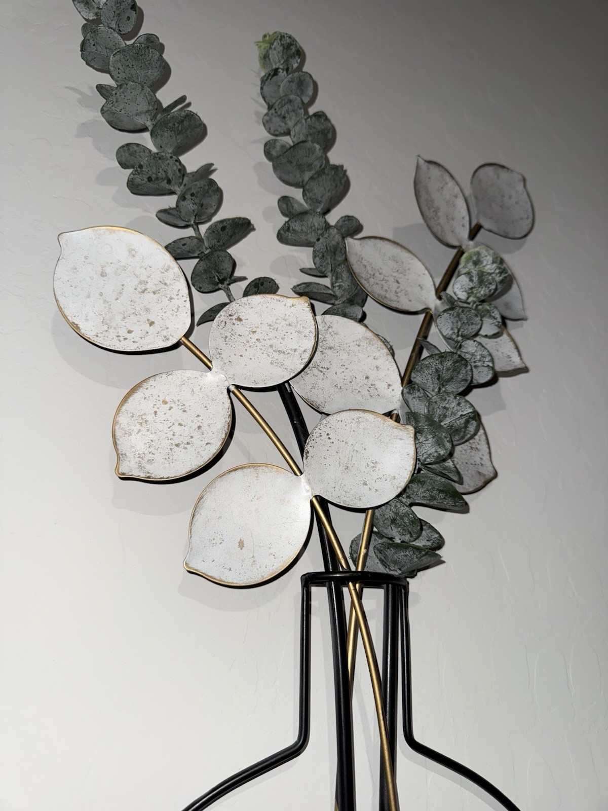 Faux Eucalyptus Decor Hanging! Boho Farm Cottage Style White Gold Black Green