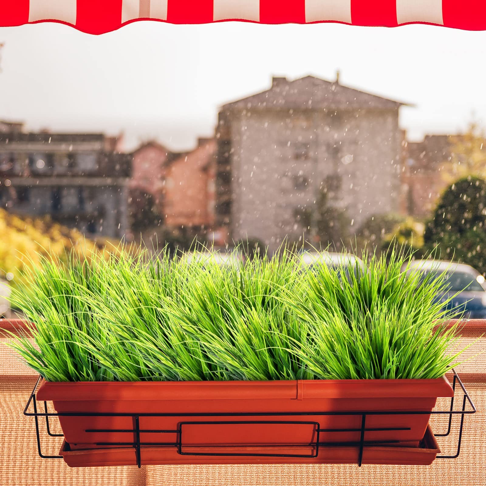 30 Bundles Artificial Outdoor Plants UV Resistant Fake Grasses No Fade Faux P…