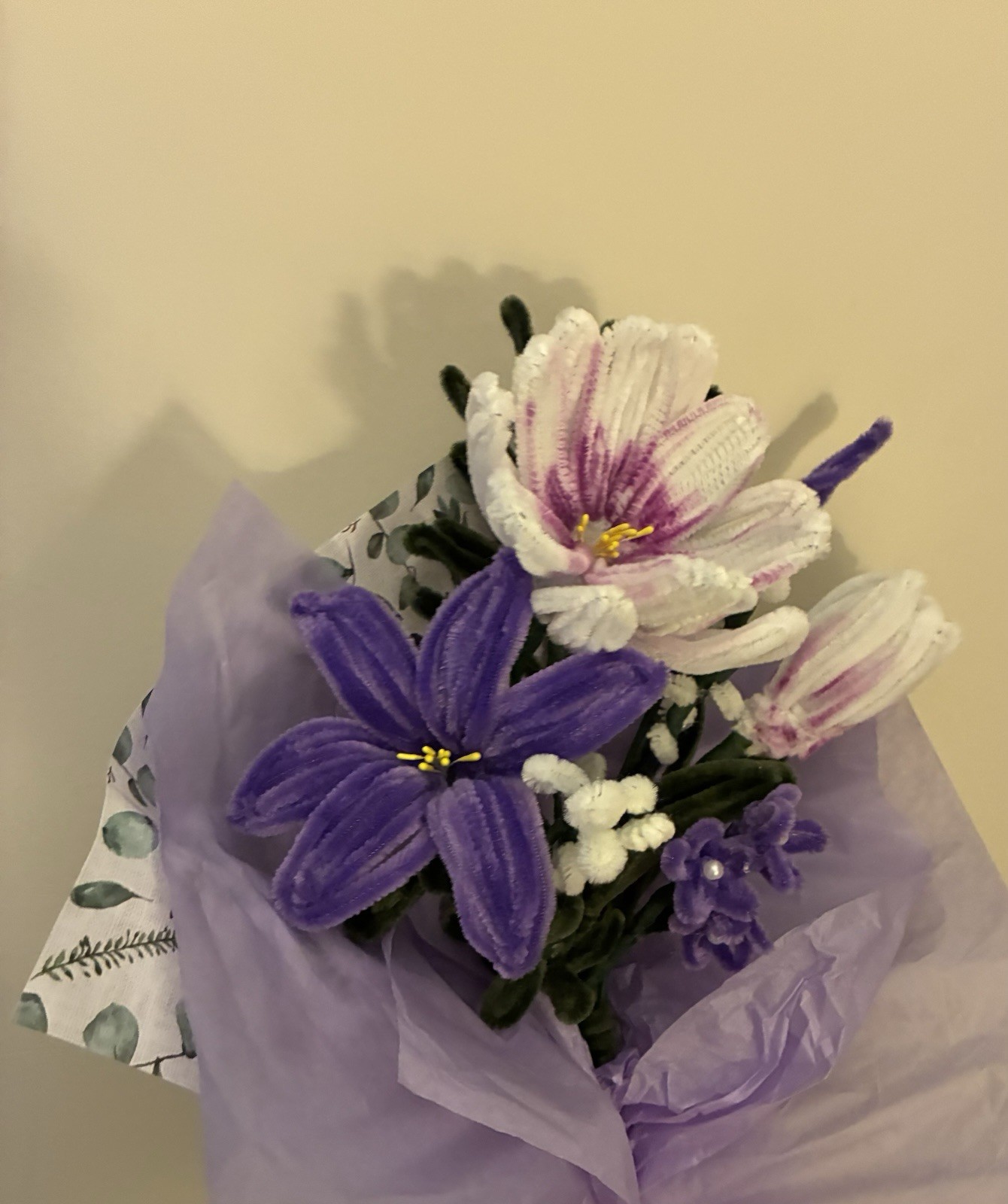 Handmade Pipe Cleaner Flower Bouquet Birthday Anniversary Just Because Gift
