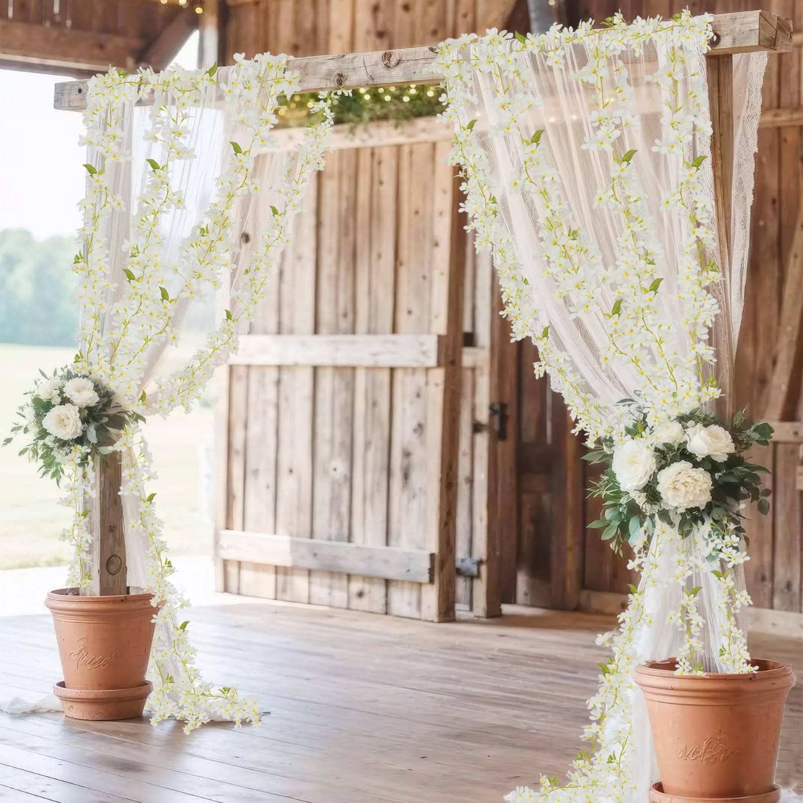 2 Pcs Silk Flowers Garlands Forsythia Spring Garland for Mantle Fake Hanging …