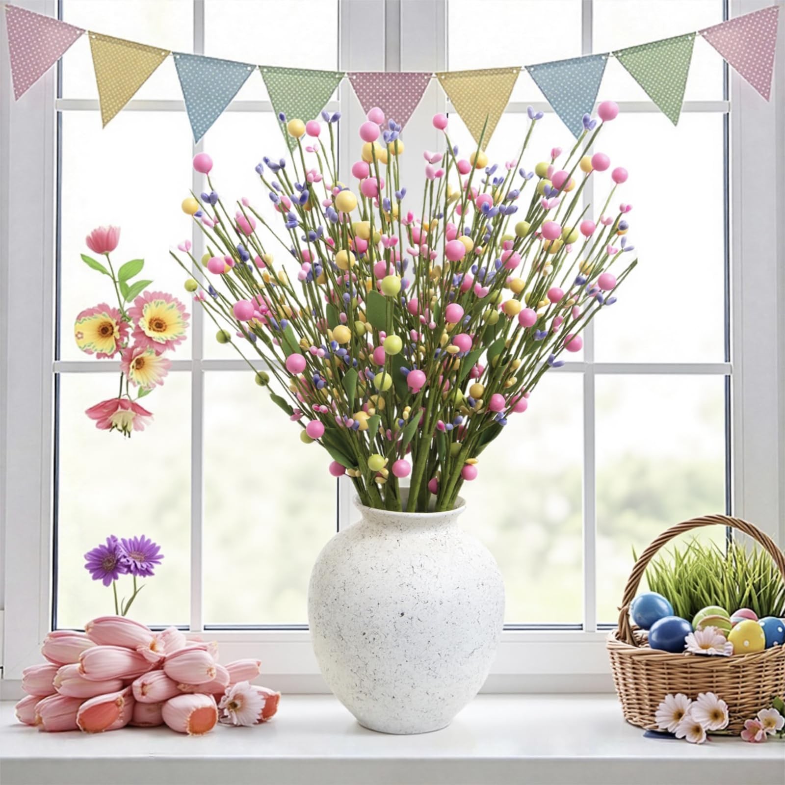 Artificial Easter Floral Picks Set of 12 Pack Easter Tree Picks and Spring Fl…
