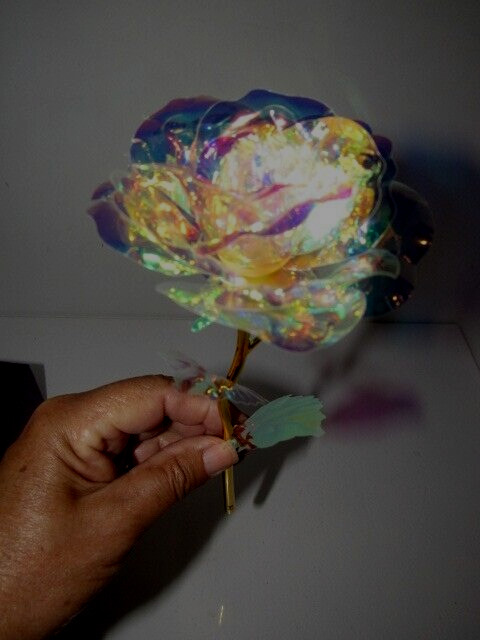 24K Long Stem Gold Rose in Purple Gift Box For THE LADY IN YOUR LIFE