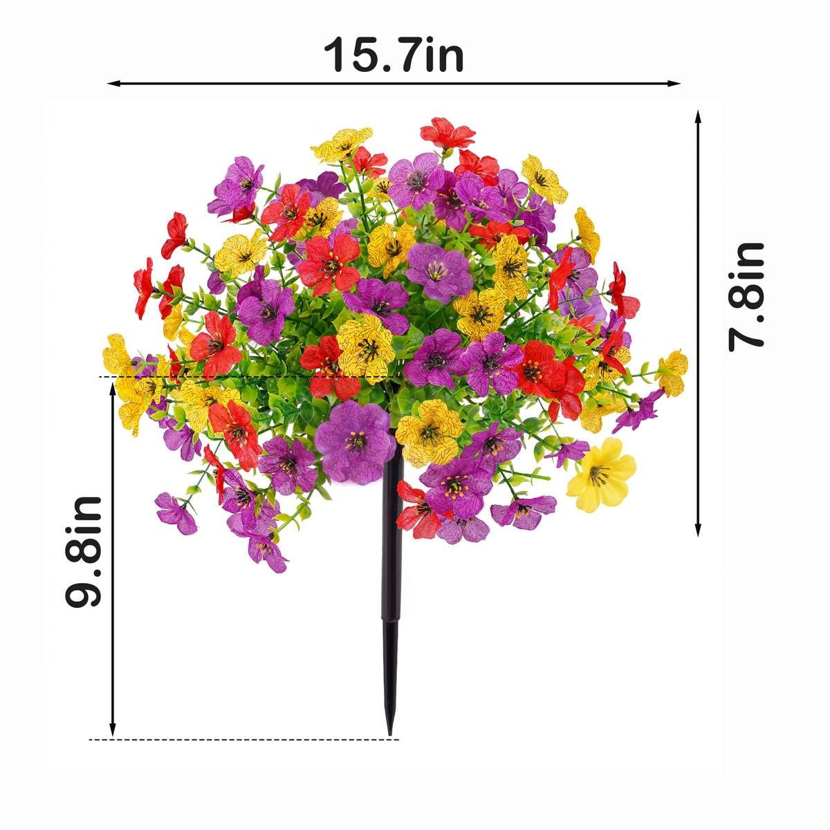 1/2pcs Artificial Violet Flowers with Ground Spike Fake Plants Garden Patio Yard