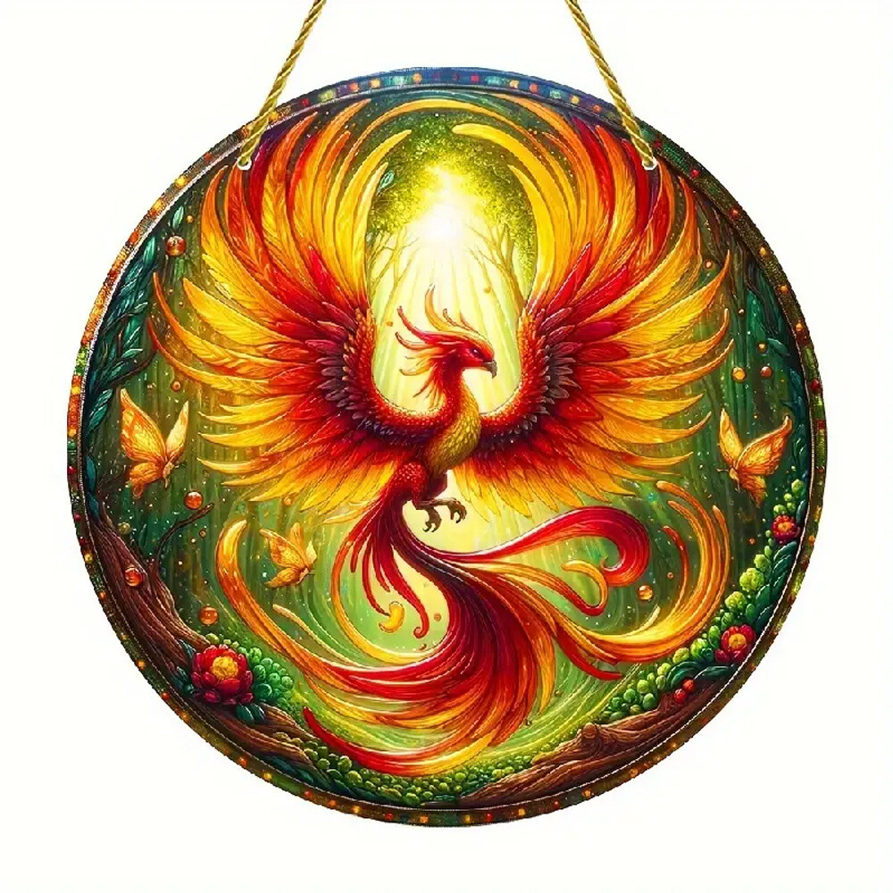 Bathing Fire Phoenix Acrylic Hanging Decoration Home Decor Housewarming Gift