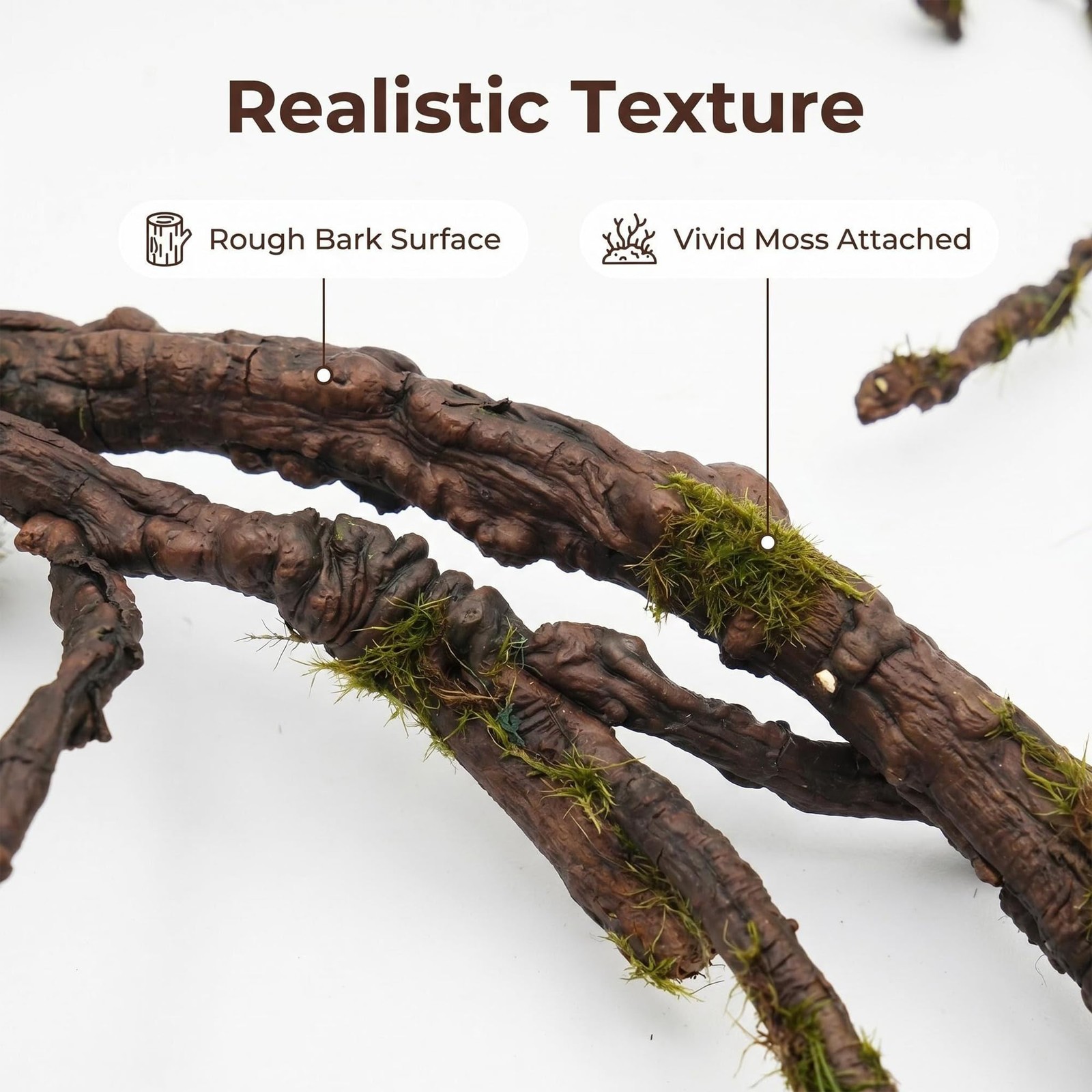 1Pcs 98.4inch Artificial Bendable Tree Branches Moss Plants Twigs Twisted Doo…