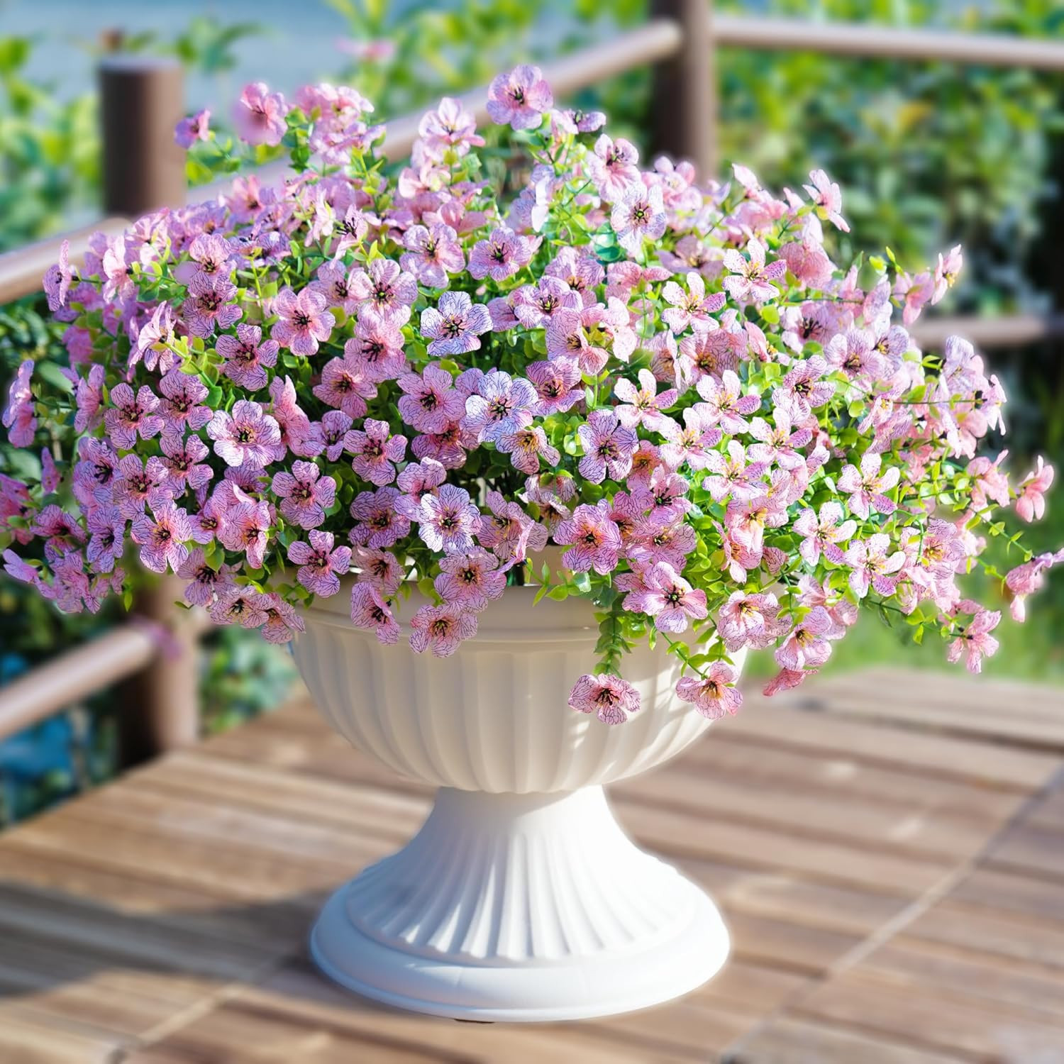 16 Bundles Artificial Fake Flowers Plants for Outdoors Spring Summer Decor,Faux