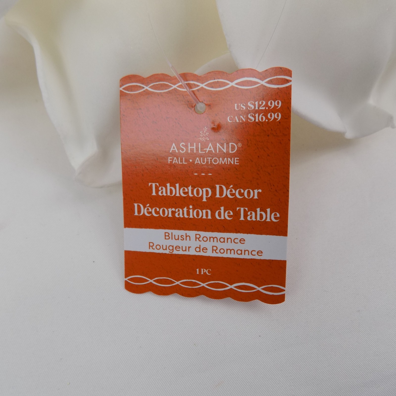 Ashland Blush Romance Cream Color Rose Flower Tabletop or Hanging Decor Foam 9″