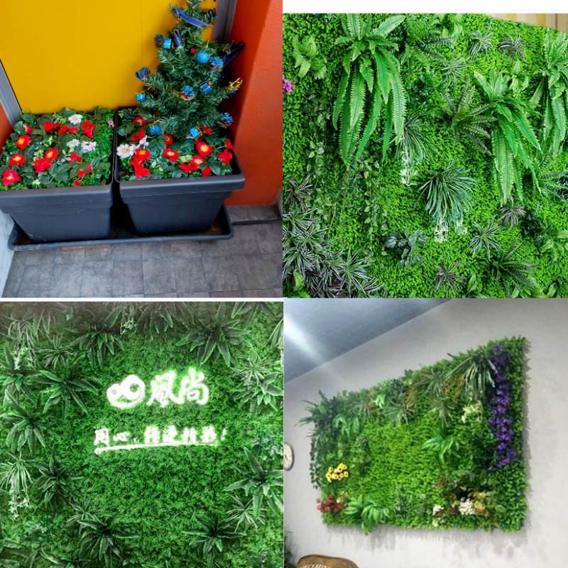 1pc Artificial Lawn Grass Carpet Fake Flower Background Wall Backdrop Decoration