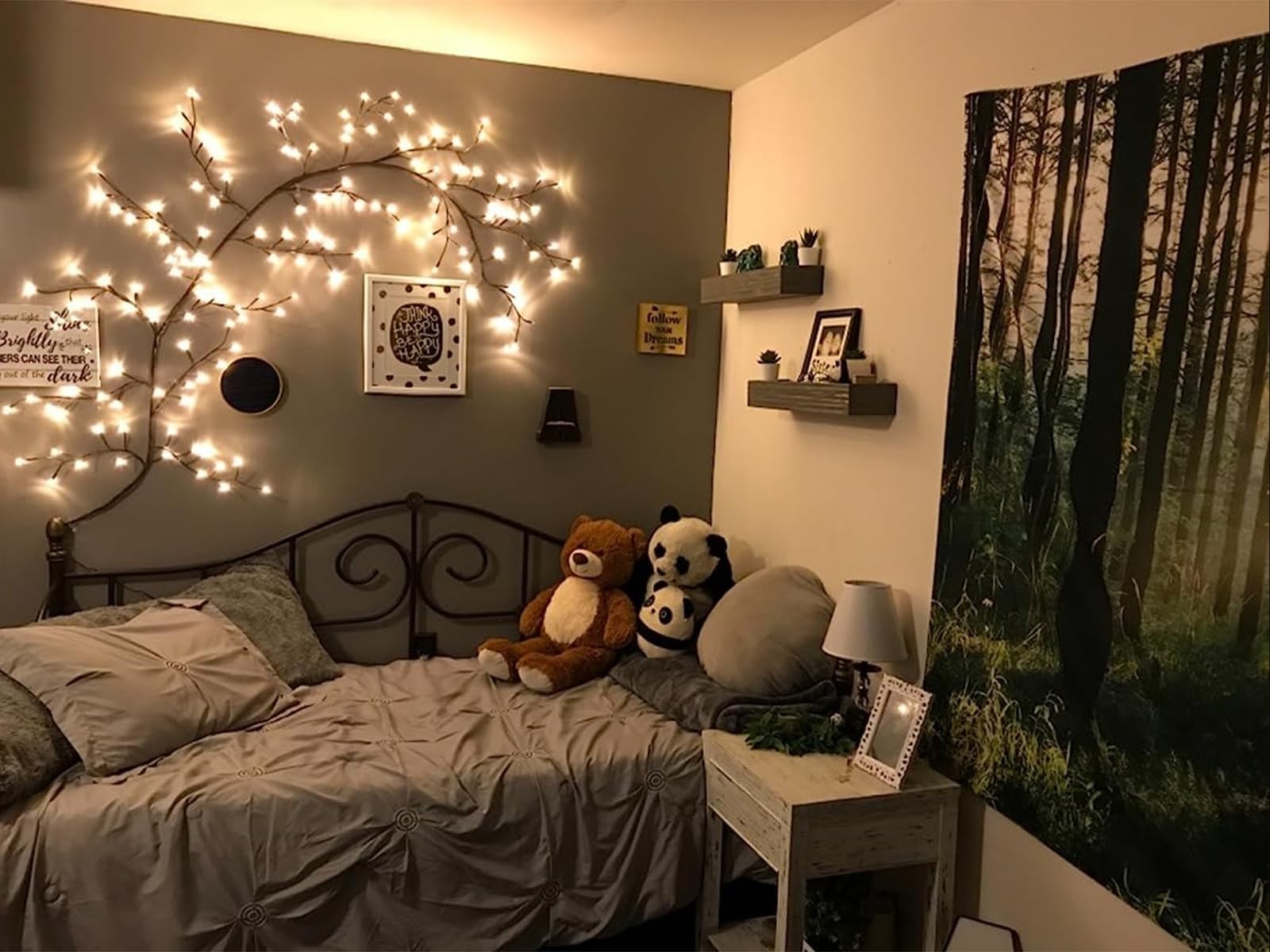 Lighted Willow Vine Remote Control 7.5Ft 144LEDs Plug in Wall Decor Bedroom
