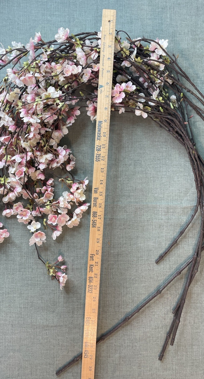 Faux Weeping Cherry Blossom Branch Weeping Pink Artificial Flower – 7 Branches