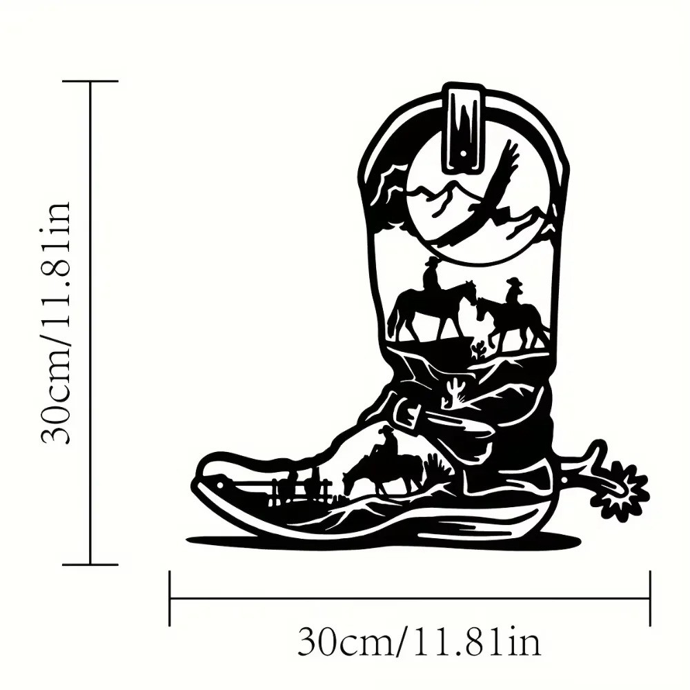Metal Boots Wall Art Sculpture – Western Rustic Decor for Boot Lovers