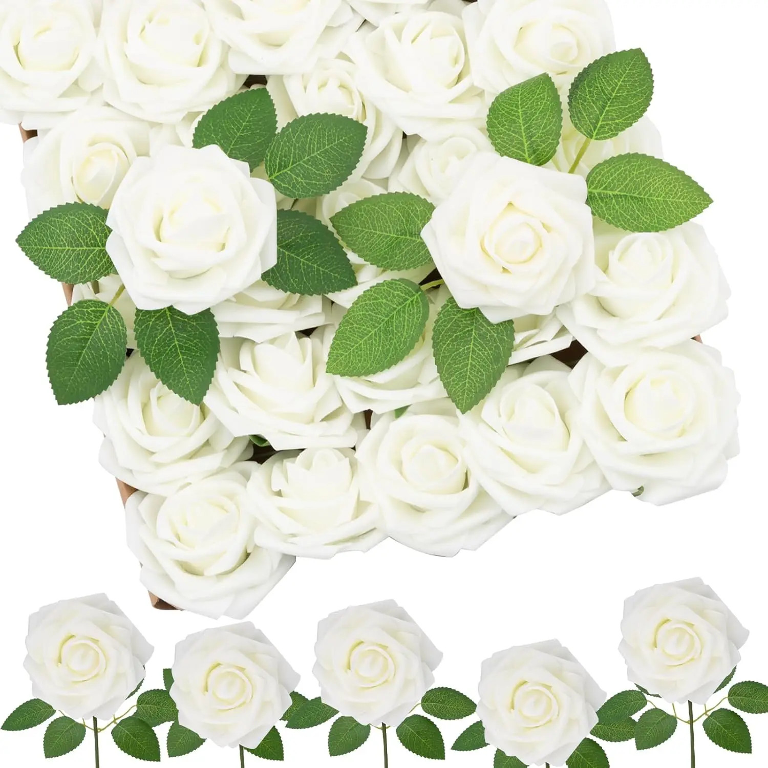 PE Foam Rose Artificial Flower Wedding Bride Bouquet Accessory Garland Home Vase