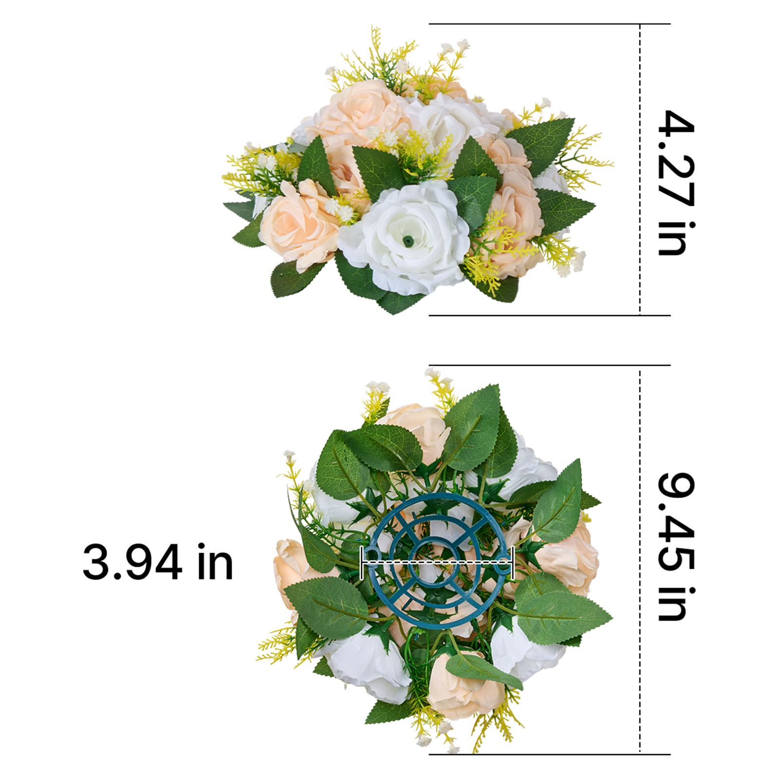 Uimoso Artificial Flower Balls Wedding Centerpieces Champagne Color Set of 10