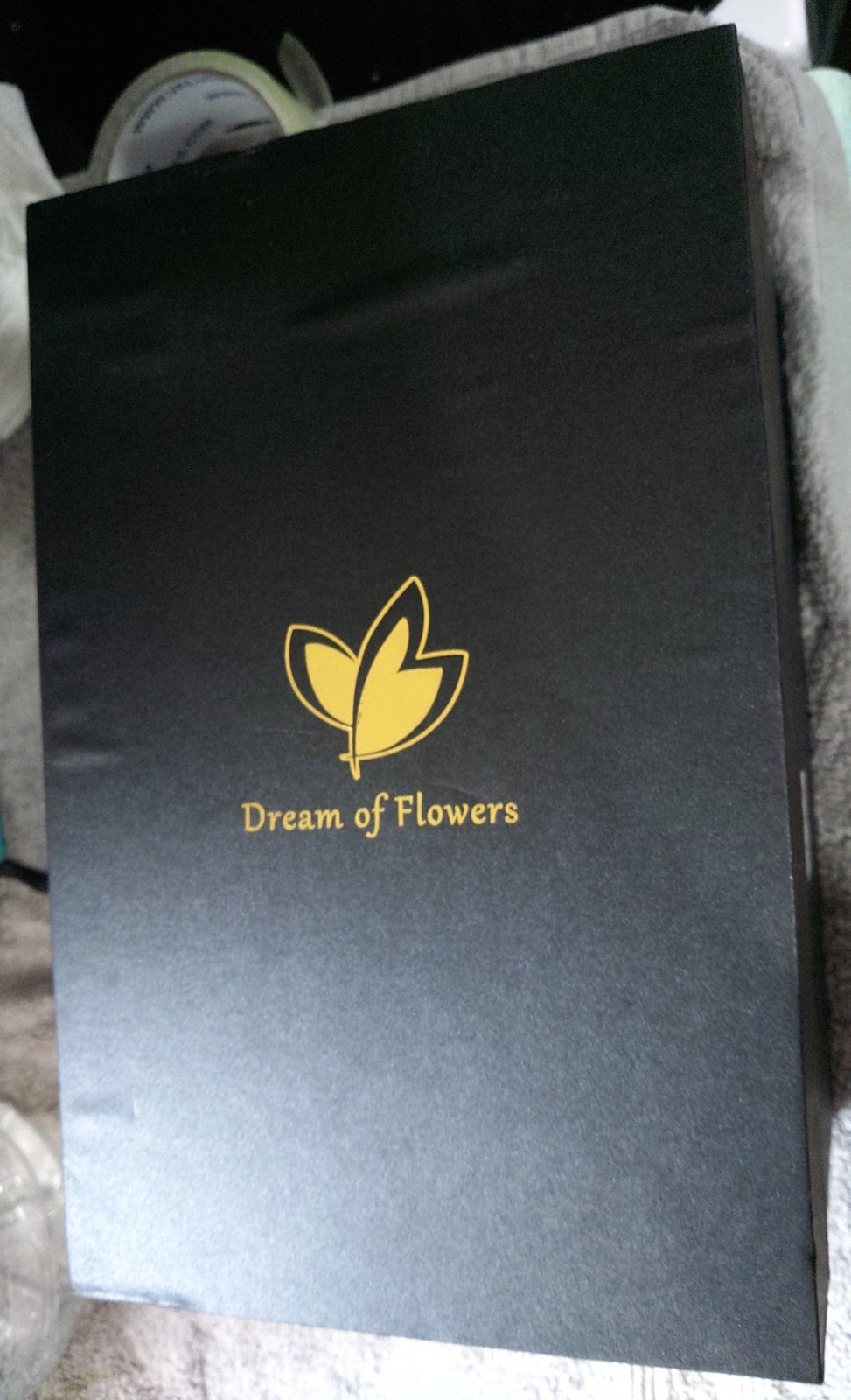 Dream Of Flowers Red Rose Gold Stem/Leaves in Glass Dome, 2 Lighting Modes. #dom