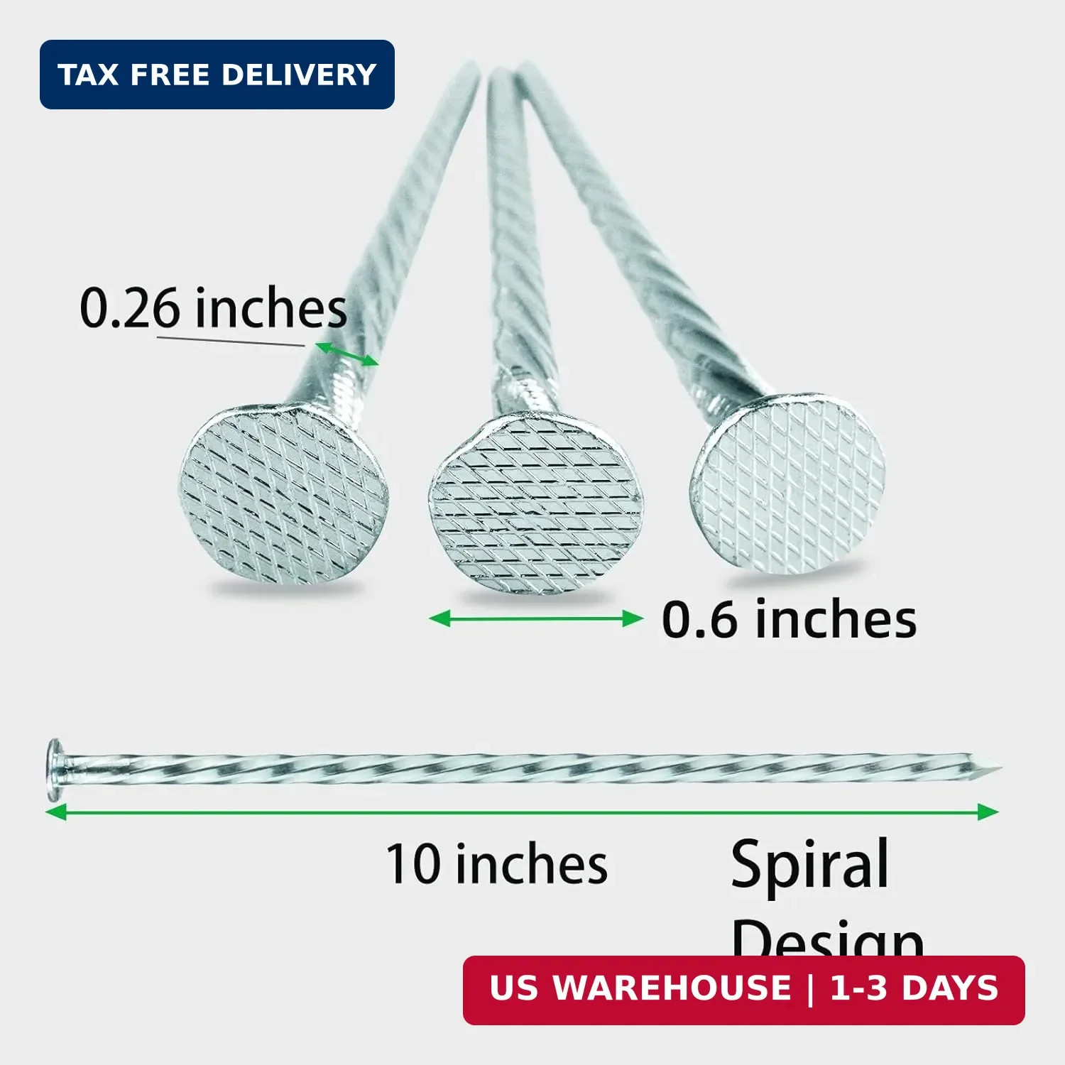 10 Inch Heavy Duty Landscape Stakes, 10 Pack Galvanized Spiral Artificial Turf N