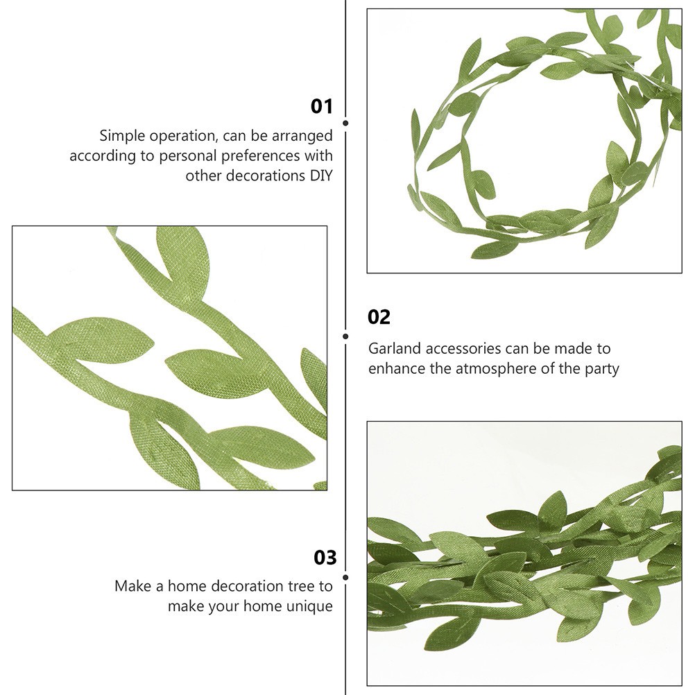 1Pc Hanging Rattan Decor with Green Artificial Leaves for Wall and Shelf Accent
