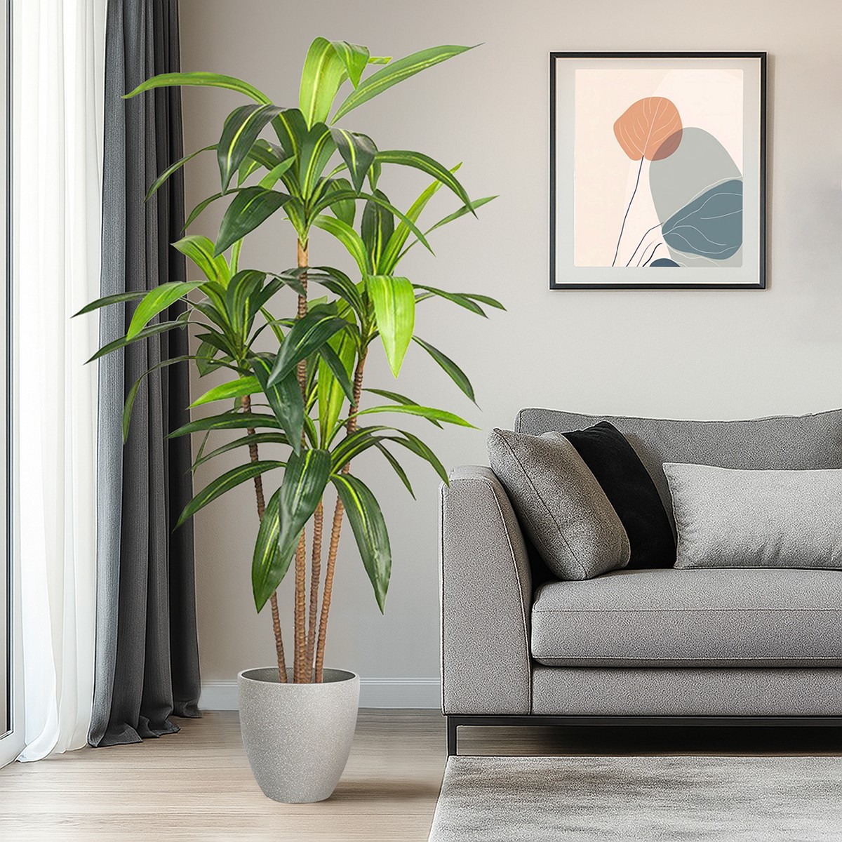 Artificial Dracaena Plant with Plant Pot Outdoor Fake Plants