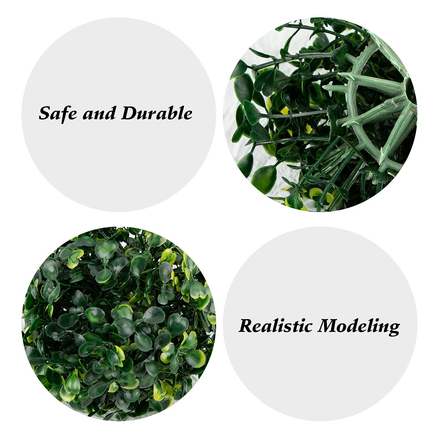 6 PCS 4 Inch Artificial Boxwood Topiary Green Plant Balls Decorative Greenery