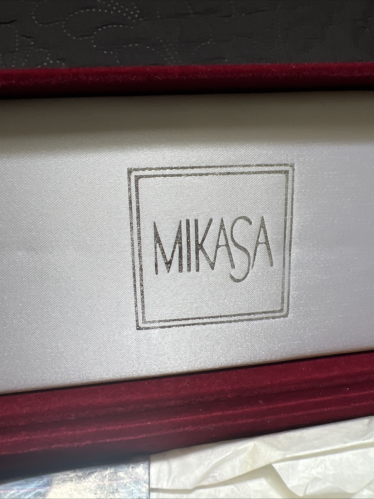 Vintage Mikasa Cake Server Crystal Silver Plate Red Velvet Box Serverware Home