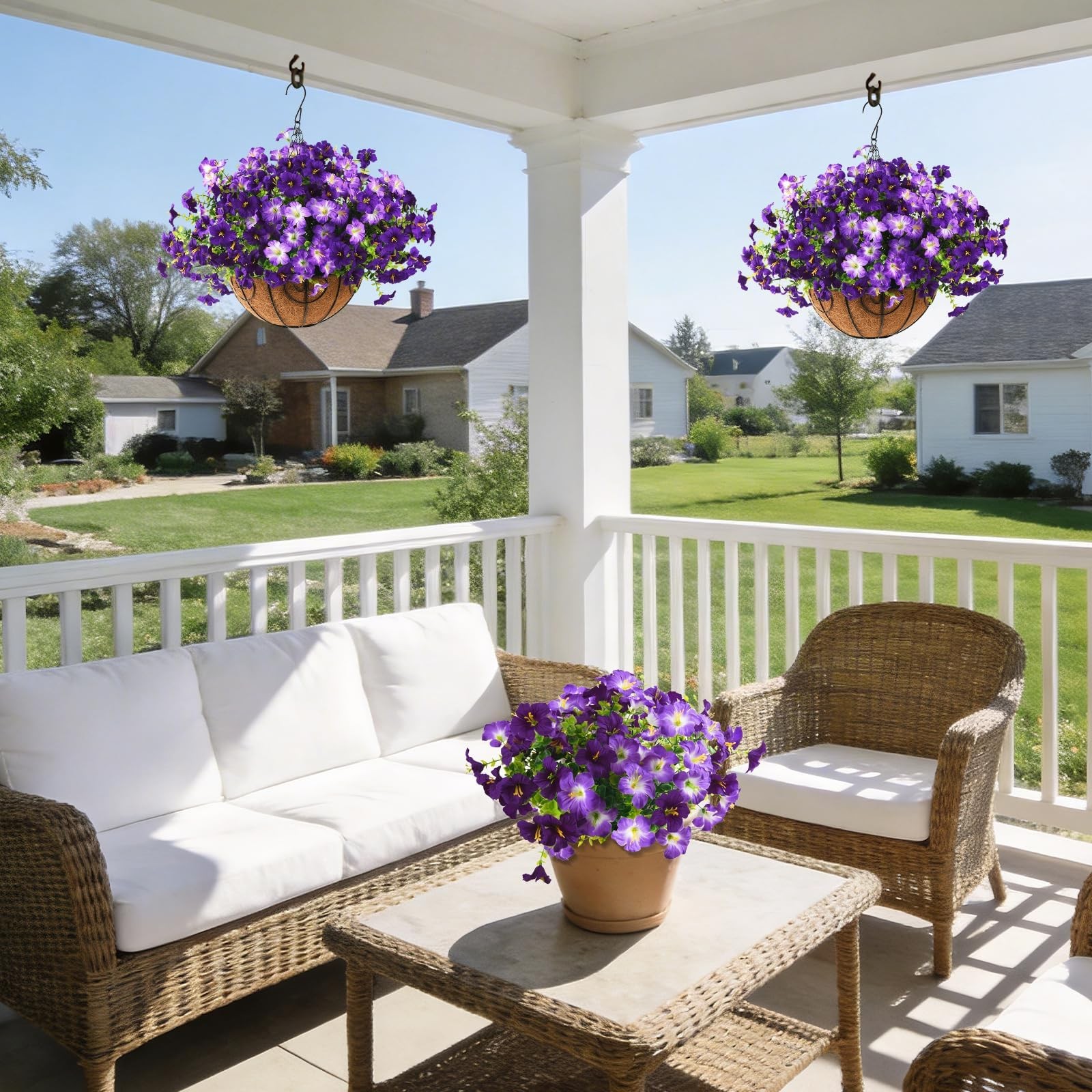 Artificial Flowers for Outdoors Fake Plants Spring Summer Decoration, 12 Bund…