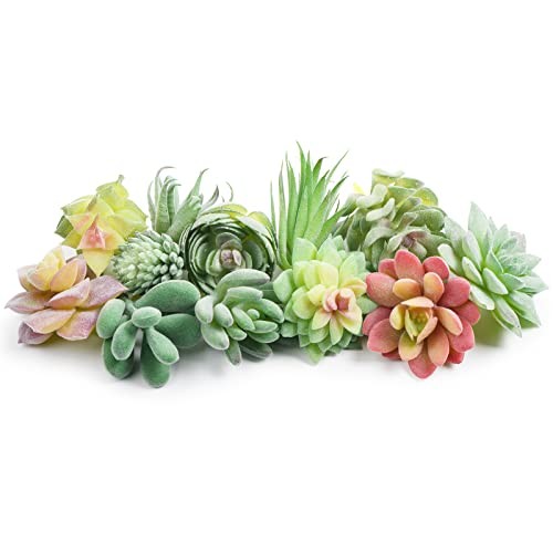 12 Pcs Artificial Succulents Mini Fake Plants Unpotted Faux Succulent for