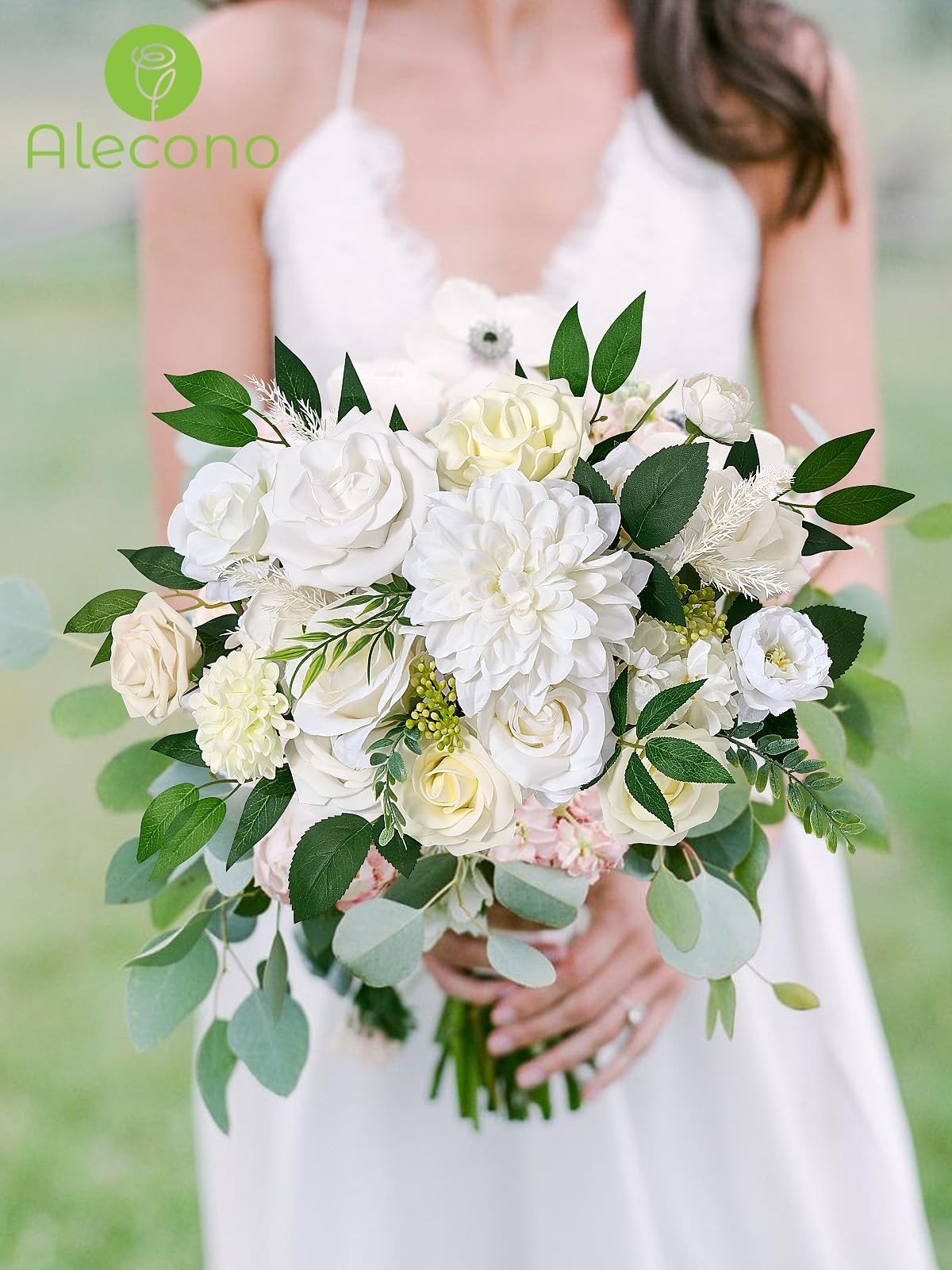 Artificial Flowers White Silk Fake Flowers For DIY Wedding Bridal Bouquets