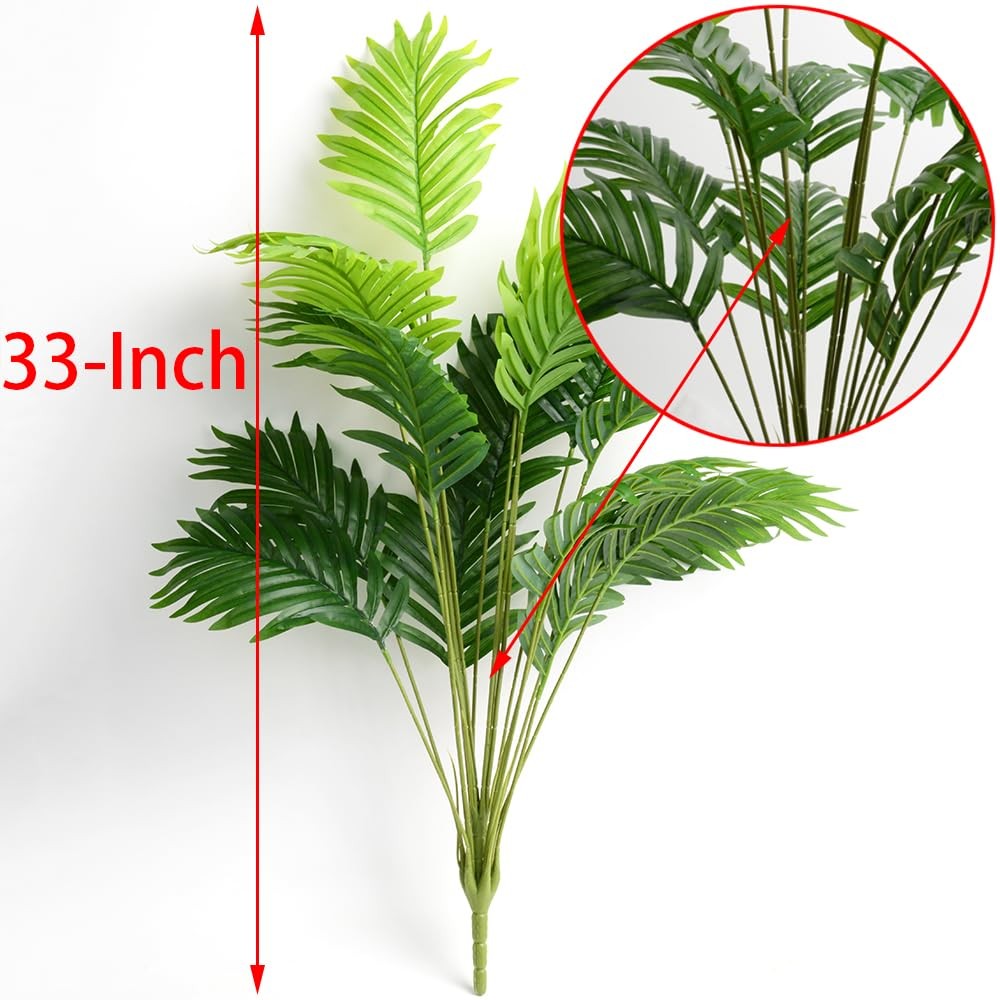 2pack Artificial Palm Leaves Tree Branches Fake Palms Frond Faux Tropical Pla…