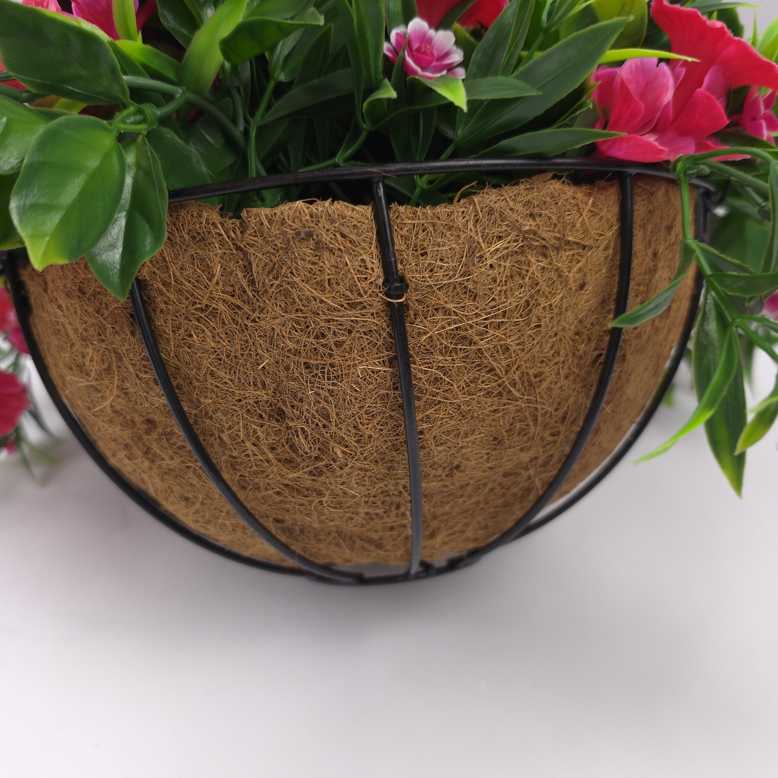 Wicker Park 18″ Cascading Pink Petunia and Wildflower Hanging Basket