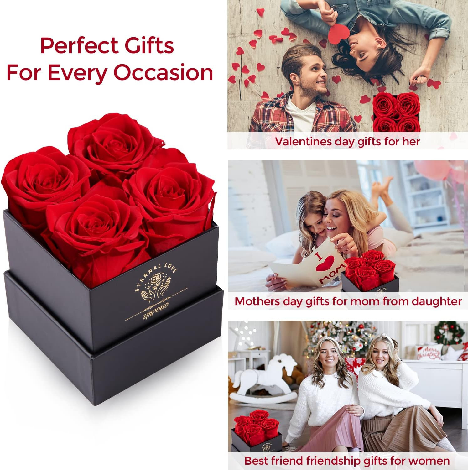 Preserved Rose, Mothers Day Roses in a Box, Forever Preserved Roses Gift for Mom