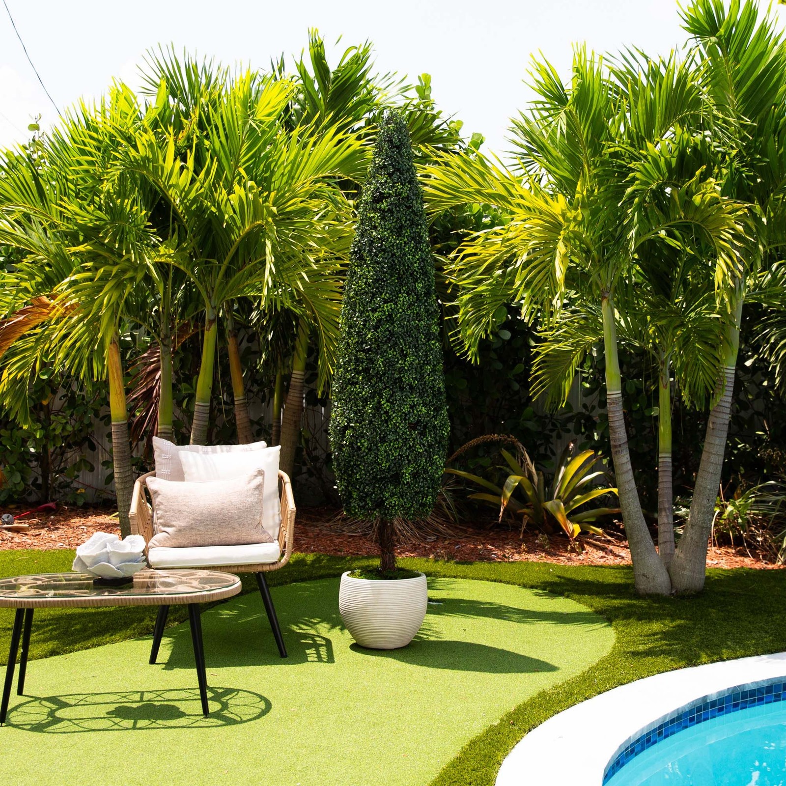 Nearly Natural 7ft UV Resistant Artificial Boxwood Topiary Cone Tree