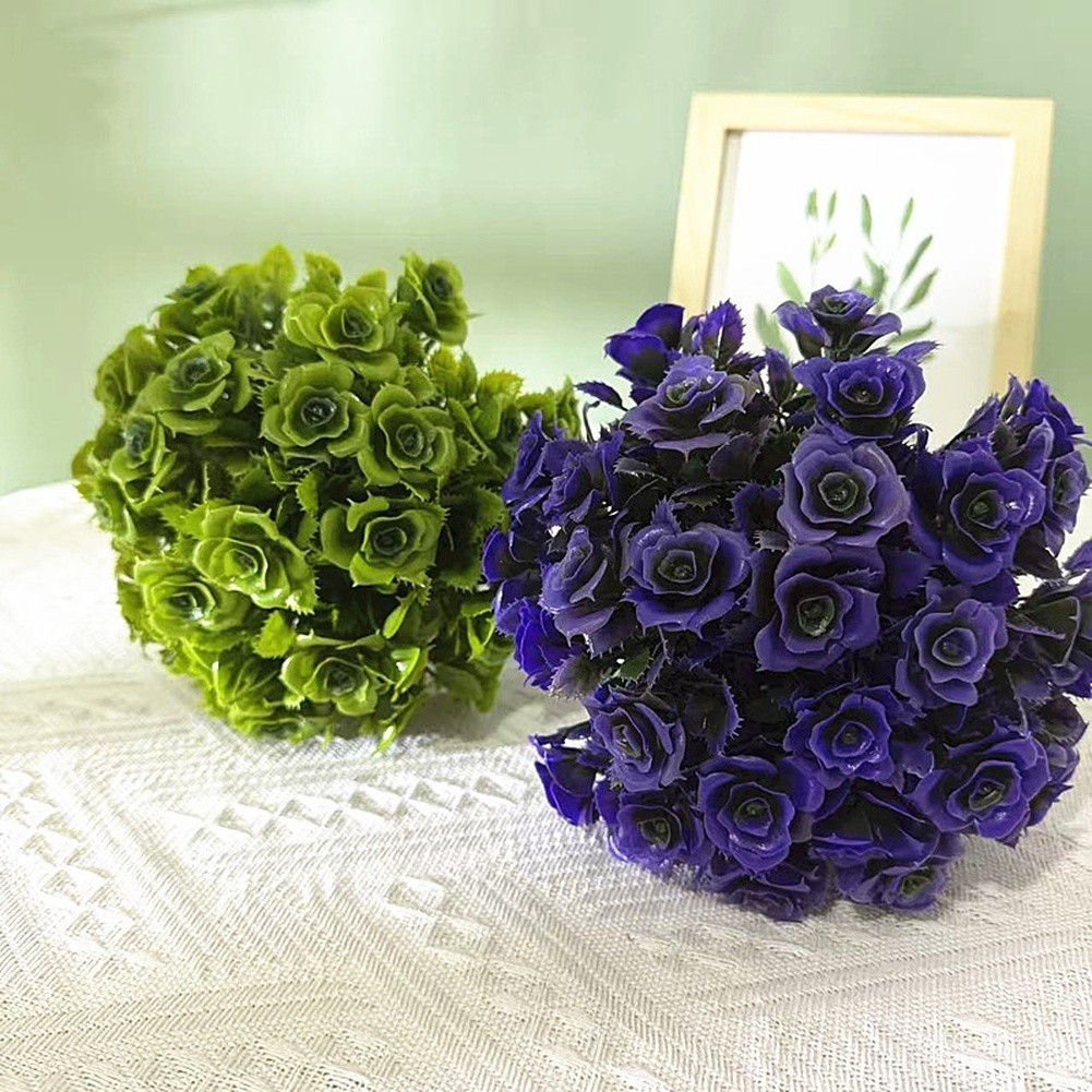 Artificial Bonsai Decor Plastic Rose Blossoms for Tabletop Desk Styling
