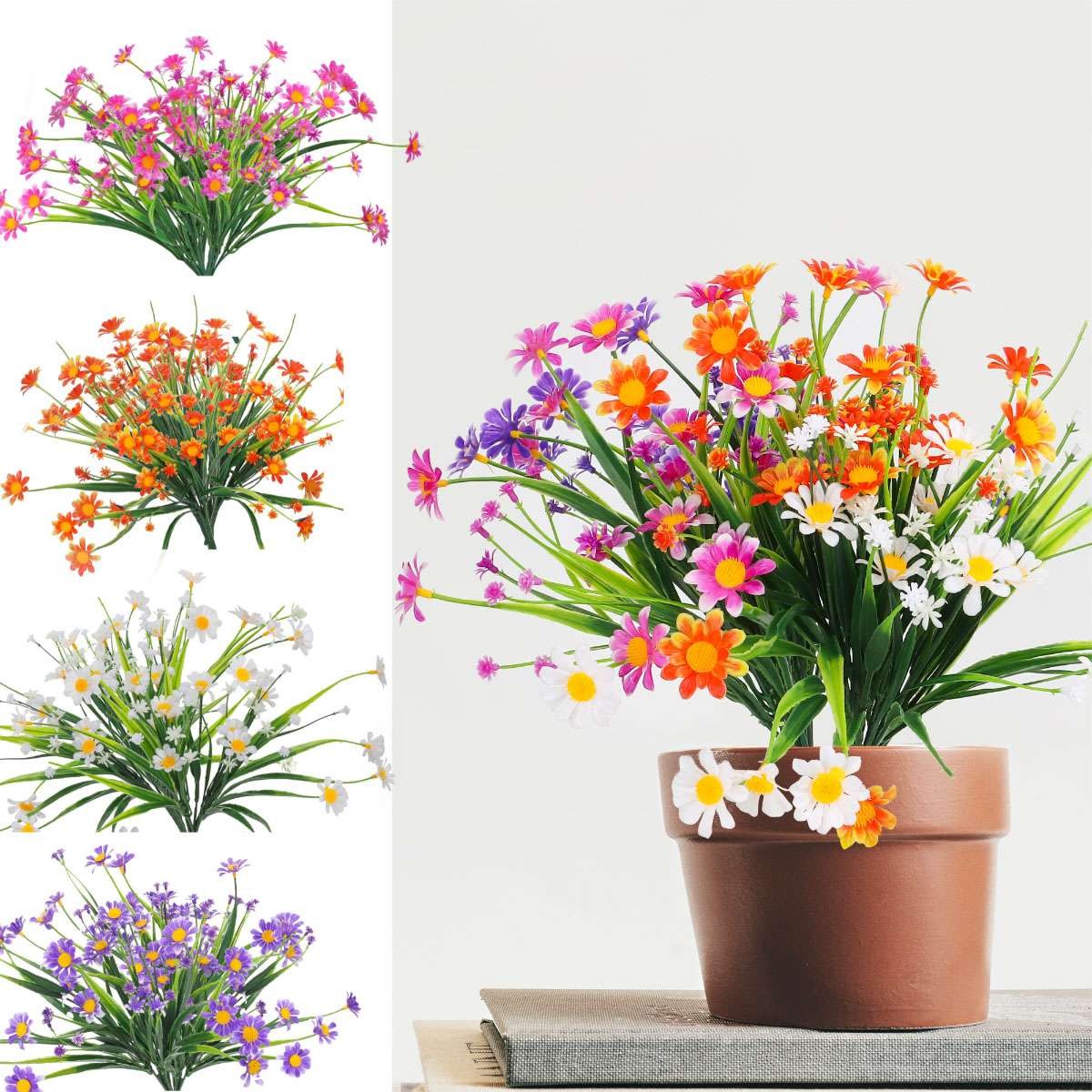 43 heads Artificial Flowers Plastic Plants Wedding Home Garden Decor In/Outdoor