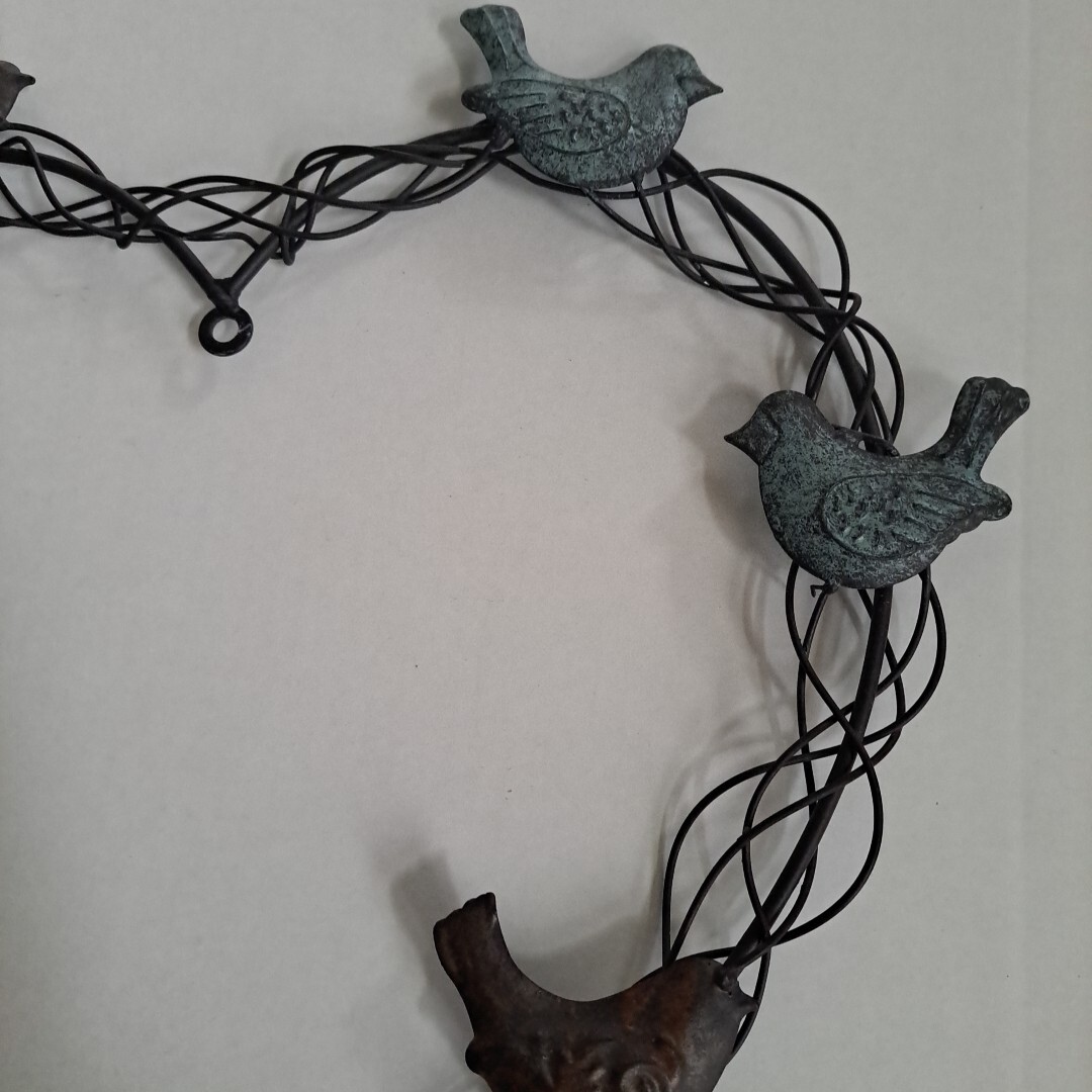 Wall Decor Heart Shaped Metal Wreath With Turquoise Birds Valentine’s Decor Gift
