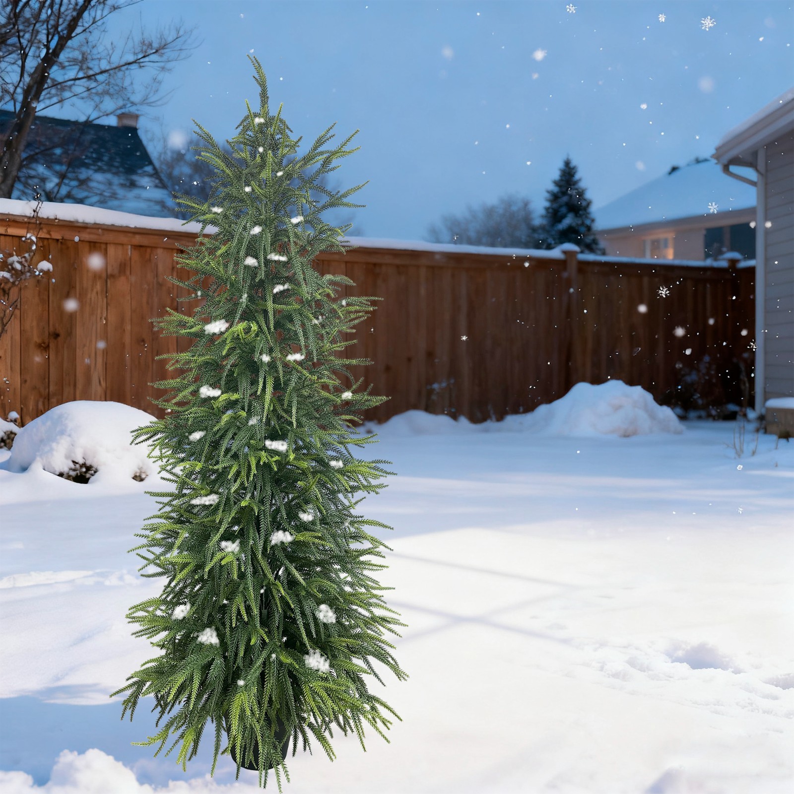 2 Pack 5FT Lifelike Artificial Norfolk Pine Potted Evergreen Plant House Decor