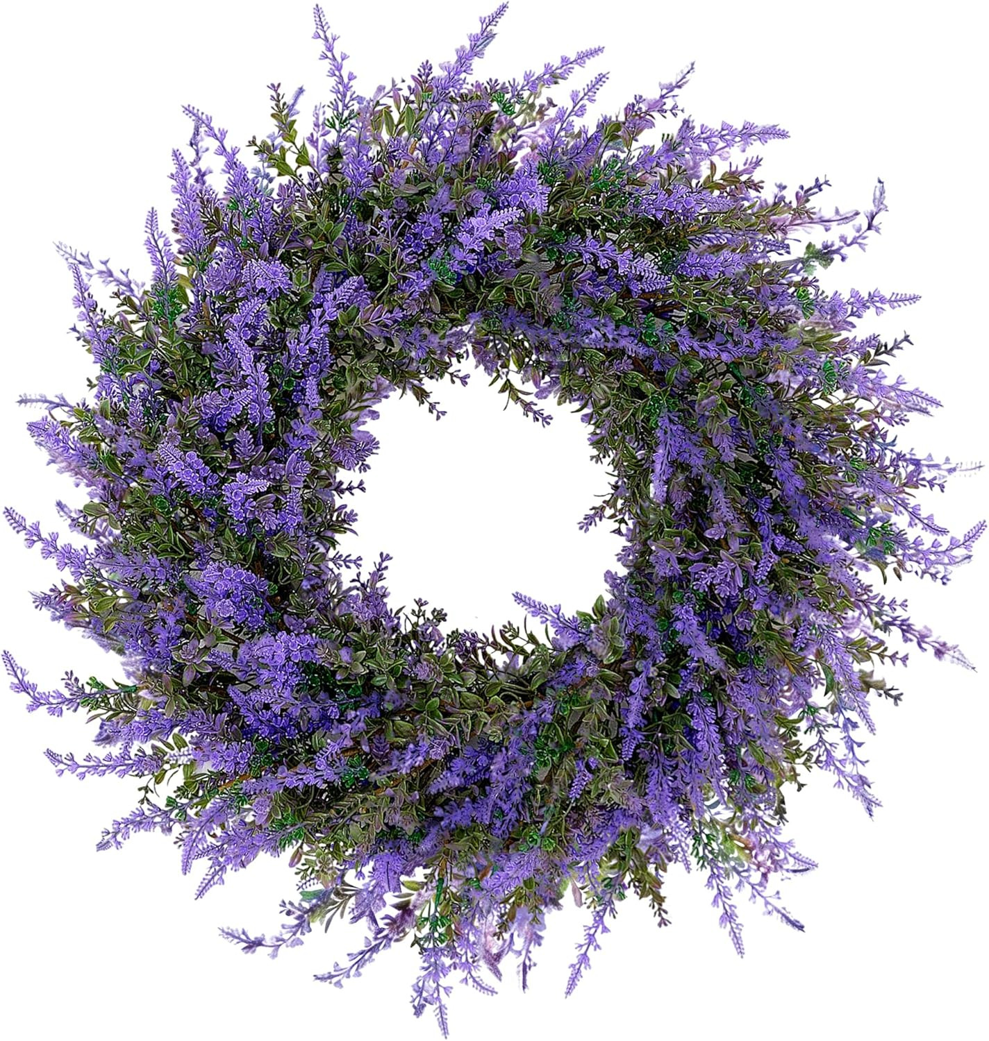 26″ Purple Lavender and Eucalyptus Wreath – Artificial Farmhouse Front Door Deco