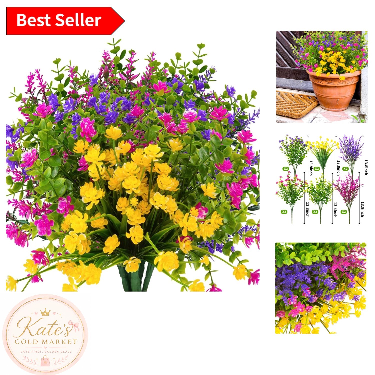Eco-Friendly Faux Boxwood & Daffodil Mix – 12 Bundles for Indoor/Outdoor Decor