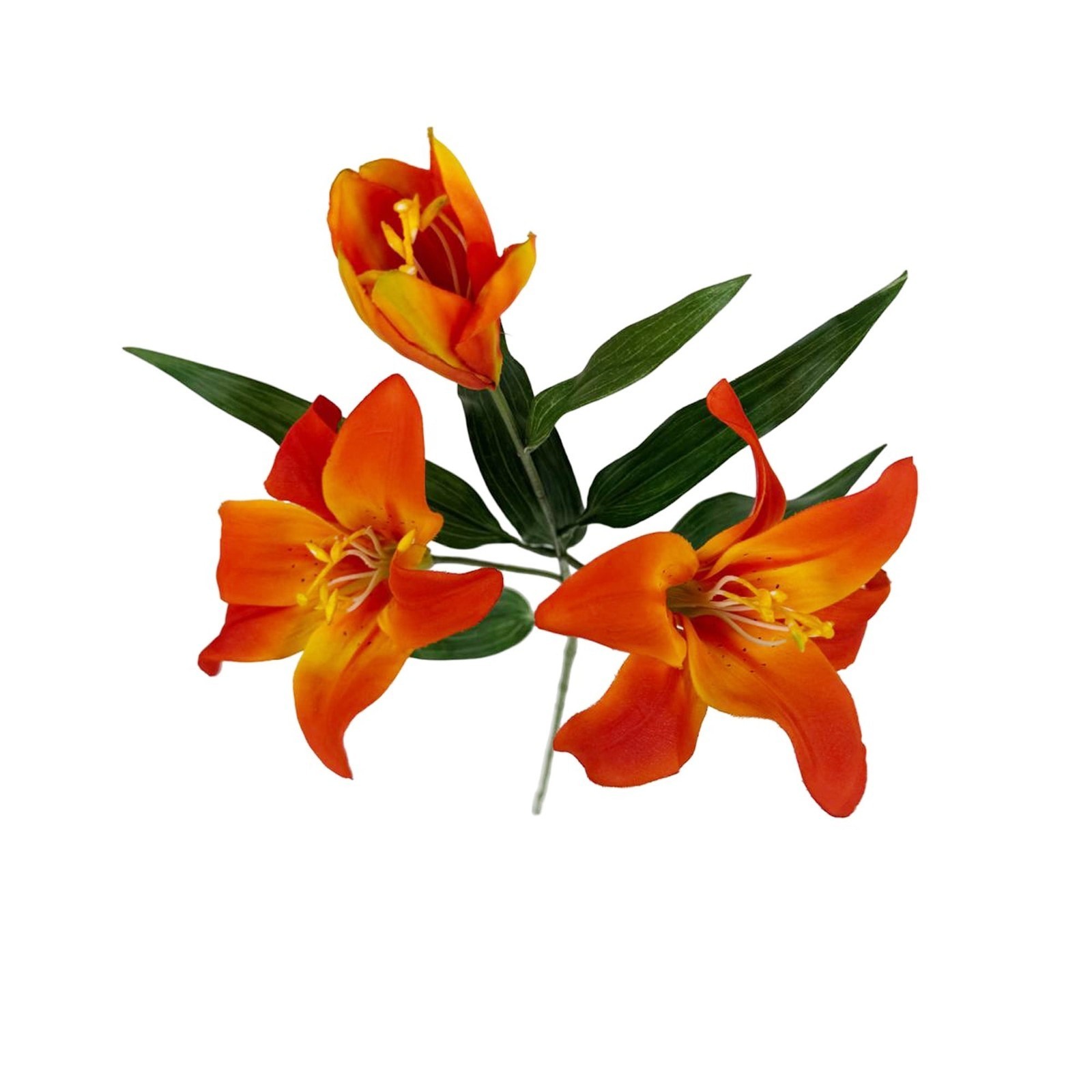 31″ Artificial Orange Tiger Lily Flower Stem Indoor Decoration 2 Pack