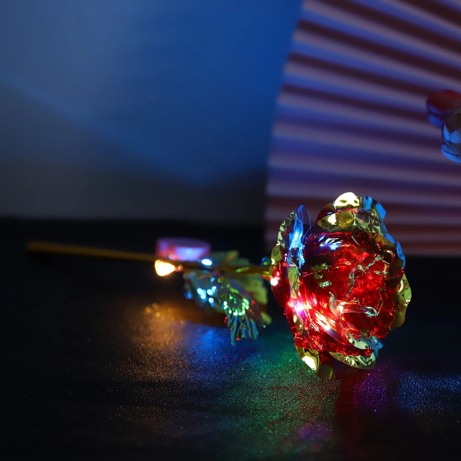 24K Gold Foil Luminous Galaxy Crystal Rose Flower Creative Mother ‘Day Forever L
